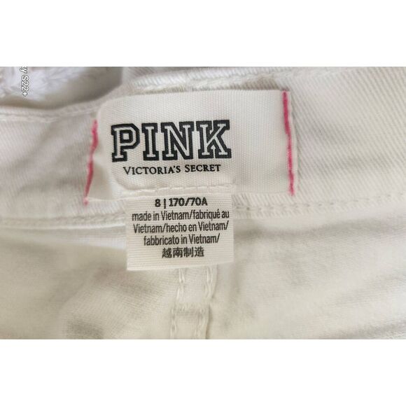 W27 PINK Victoria's Secret white cut-off short denim shorts - Picture 5 of 6